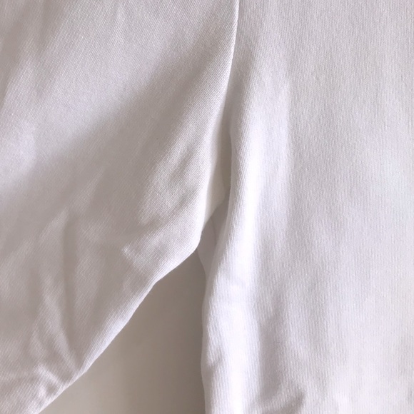 Kate Spade Saturday | white 3/4 sleeve slit neck tee - Picture 7 of 7